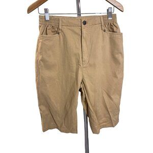 Vintage 90s Blass Sport Tan Knee Length Shorts Stretch Waist Sz S